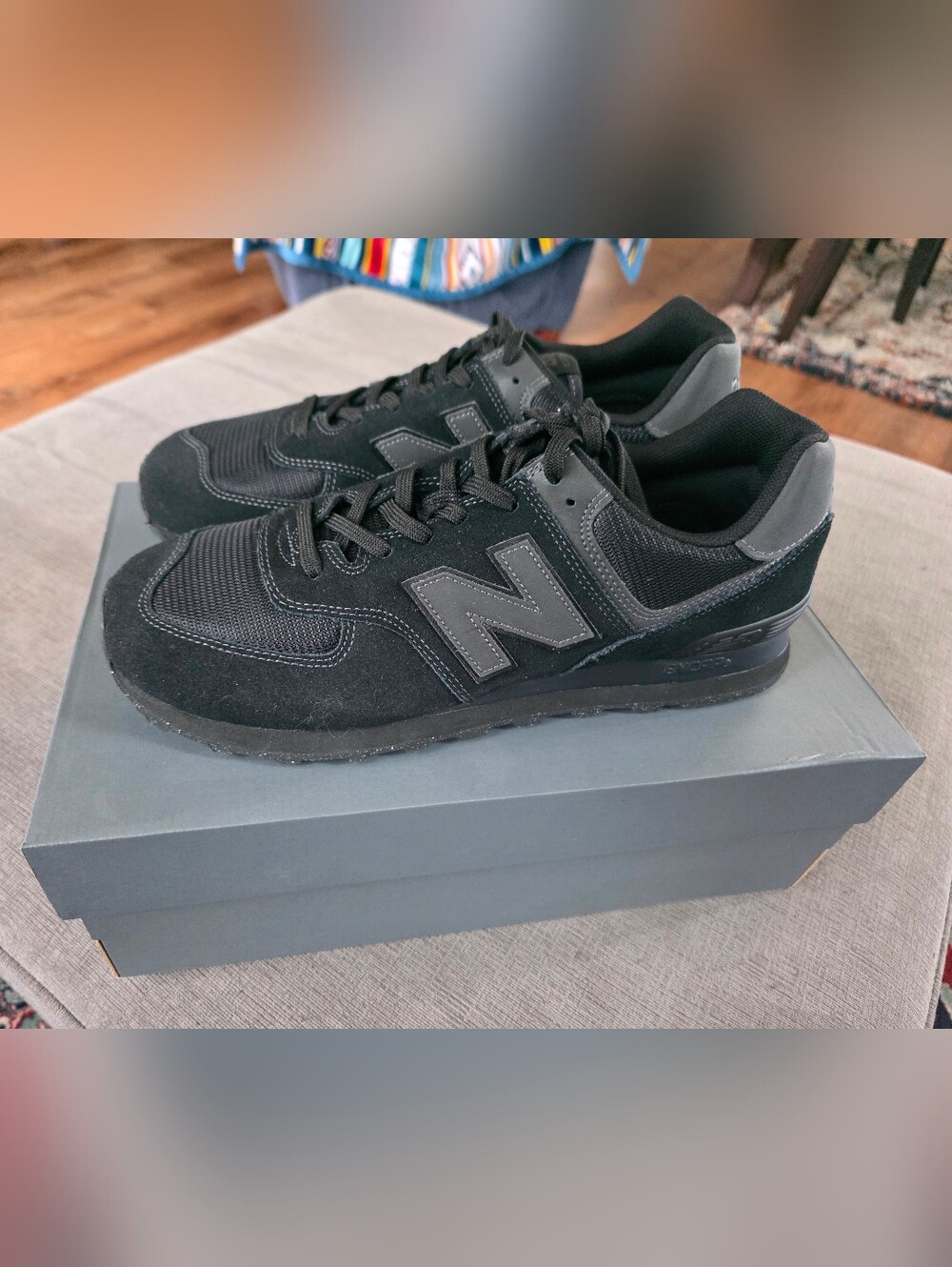 New Balance All Black Men's 574 Core Size 13 New In Box